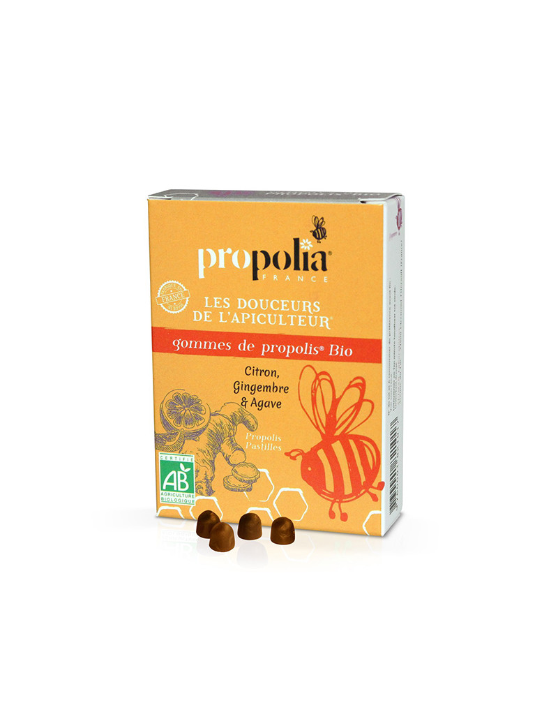 Gommes de propolis citron, gingembre & agave "Propolia"